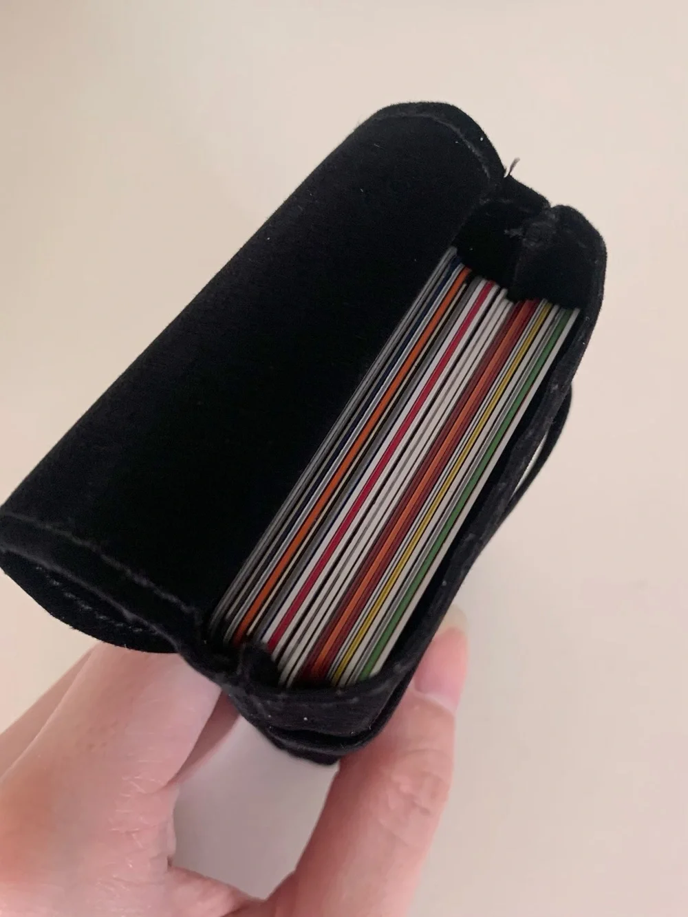 Chanel black velvet pouch case